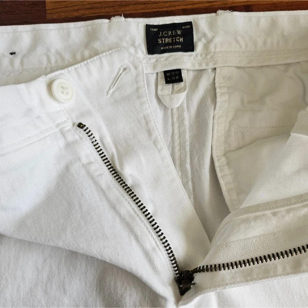 Men's J. Crew 484 Slim Fit Stretch  White Jeans 30x32.  Excellent Condition